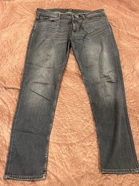 Boss Straight Men's Jeans in Faded Black-Grey